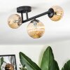 Chehalis ceiling light, globe light Amber, 3-light sources