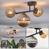 Chehalis ceiling light, globe light Amber, Smoke-coloured, 3-light sources