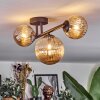 Chehalis ceiling light, globe light Amber, 3-light sources