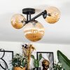 Chehalis ceiling light, globe light Amber, 3-light sources