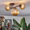 Chehalis ceiling light, globe light Amber, 3-light sources