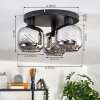 Fanhaes ceiling light chrome, Smoke-coloured, 3-light sources