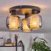 Fanhaes ceiling light chrome, Smoke-coloured, 3-light sources