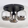 Fanhaes ceiling light chrome, Smoke-coloured, 3-light sources