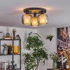 Fanhaes ceiling light chrome, Smoke-coloured, 3-light sources