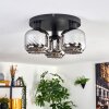 Fanhaes ceiling light chrome, Smoke-coloured, 3-light sources