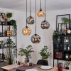 Ripoll hanging light, globe light, Cluster pendant lamp Amber, Smoke-coloured, 5-light sources