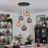 Ripoll hanging light, globe light, Cluster pendant lamp Amber, Smoke-coloured, 5-light sources