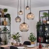 Ripoll hanging light, globe light, Cluster pendant lamp Amber, clear, Smoke-coloured, 5-light sources