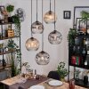 Ripoll hanging light, globe light, Cluster pendant lamp Amber, clear, Smoke-coloured, 5-light sources