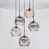 Ripoll hanging light, globe light, Cluster pendant lamp Amber, clear, Smoke-coloured, 5-light sources