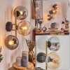 Gastor globe light, wall light gold, black, 3-light sources