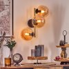 Gastor globe light, wall light gold, black, 3-light sources
