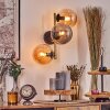 Gastor globe light, wall light gold, black, 3-light sources