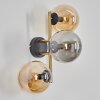 Gastor globe light, wall light gold, black, 3-light sources