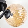 Chehalis ceiling light, globe light Amber, chrome, Smoke-coloured, 3-light sources