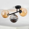 Chehalis ceiling light, globe light Amber, chrome, Smoke-coloured, 3-light sources