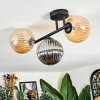Chehalis ceiling light, globe light Amber, chrome, Smoke-coloured, 3-light sources