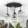 Chehalis ceiling light, globe light clear, Smoke-coloured, 5-light sources
