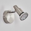 Firan wall light, wall spotlight LED chrome, matt nickel, 1-light source