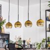 Koyoto hanging light, globe light, pendant light gold, clear, 4-light sources