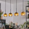 Koyoto hanging light, globe light, pendant light gold, clear, 4-light sources