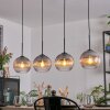 Koyoto hanging light, globe light, pendant light clear, Smoke-coloured, 4-light sources