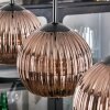 Koyoto hanging light, globe light, pendant light coppery, 4-light sources
