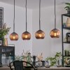 Koyoto hanging light, globe light, pendant light coppery, 4-light sources