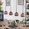 Koyoto hanging light, globe light, pendant light coppery, 4-light sources