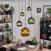 Koyoto hanging light, globe light, Cluster pendant lamp blue, gold, green, 5-light sources