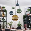 Koyoto hanging light, globe light, Cluster pendant lamp blue, gold, green, 5-light sources