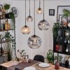 Ripoll hanging light, globe light, Cluster pendant lamp Amber, clear, Smoke-coloured, 5-light sources