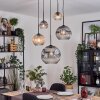 Ripoll hanging light, globe light, Cluster pendant lamp Amber, clear, Smoke-coloured, 5-light sources