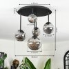 Chehalis ceiling light, globe light Smoke-coloured, 5-light sources