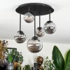 Chehalis ceiling light, globe light Smoke-coloured, 5-light sources
