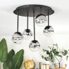 Chehalis ceiling light, globe light clear, Smoke-coloured, 5-light sources