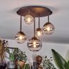 Chehalis ceiling light, globe light clear, Smoke-coloured, 5-light sources
