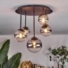 Chehalis ceiling light, globe light clear, Smoke-coloured, 5-light sources