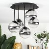 Chehalis ceiling light, globe light clear, Smoke-coloured, 5-light sources