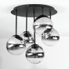 Chehalis ceiling light, globe light clear, Smoke-coloured, 5-light sources