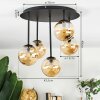Chehalis ceiling light, globe light Amber, 5-light sources