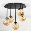 Chehalis ceiling light, globe light Amber, 5-light sources