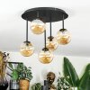 Chehalis ceiling light, globe light Amber, 5-light sources