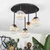Chehalis ceiling light, globe light Amber, clear, 5-light sources