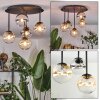 Chehalis ceiling light, globe light Amber, clear, Smoke-coloured, 5-light sources