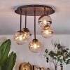 Chehalis ceiling light, globe light Amber, clear, Smoke-coloured, 5-light sources