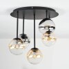 Chehalis ceiling light, globe light Amber, clear, Smoke-coloured, 5-light sources