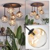 Chehalis ceiling light, globe light Amber, clear, 5-light sources