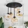 Chehalis ceiling light, globe light Amber, clear, 5-light sources